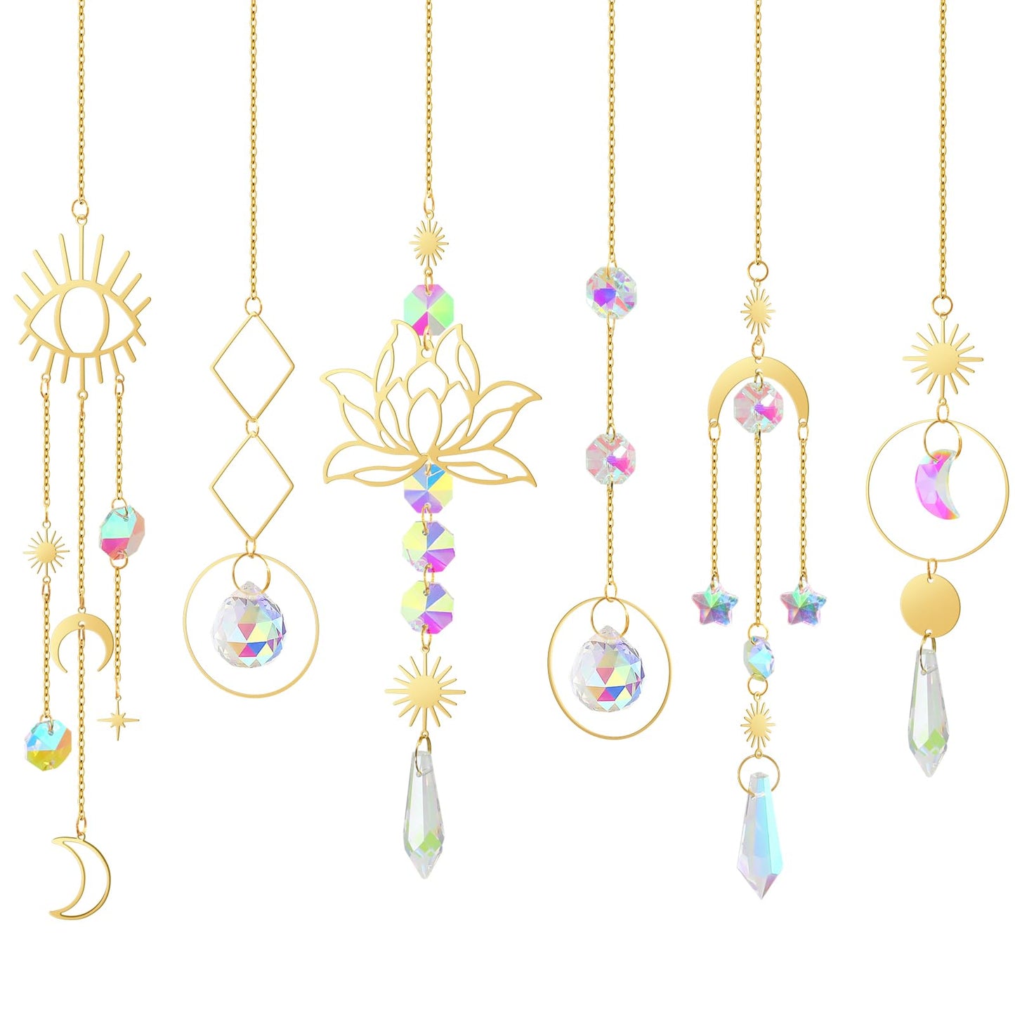 ilclviz Suncatcher Crystal Hanging Sun Catcher Prism with Chain Pendant Ornament Crystal Balls for Window