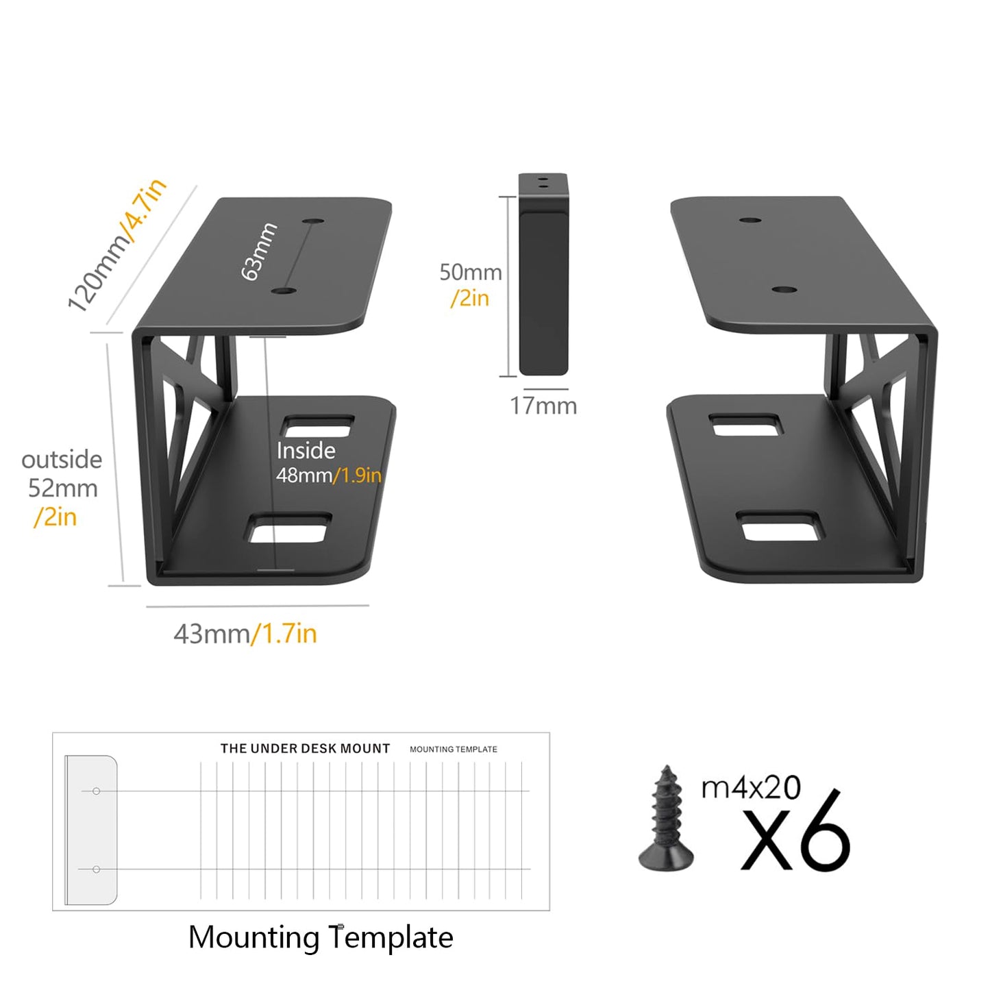 bylitco Under Desk Laptop/Mini PC Storage Mount,CPU Holder,Compatible with Dell OptiPlex,Mac Book,Mac mini and More.