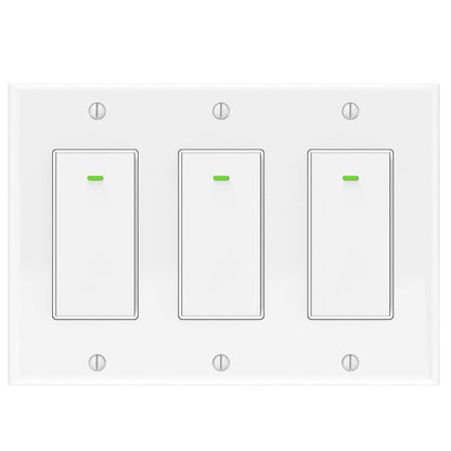 Milfra Smart Dimmer Switch 3Gang Digital Display Single-Pole 3Way Dimmer Smart Switch， 2024 New Model，Works with Siri, Alexa and Google Home，Voice and Remote Control，Neutral Wire Required