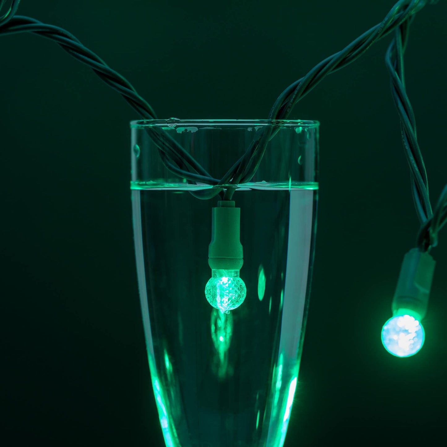 YULETIME Green One-Piece G12 Raspberry Christmas Lights 140 Count 48 Feet, 2 Sets 70 LED 24 ft High Waterproof UL Certified String Light (Green)