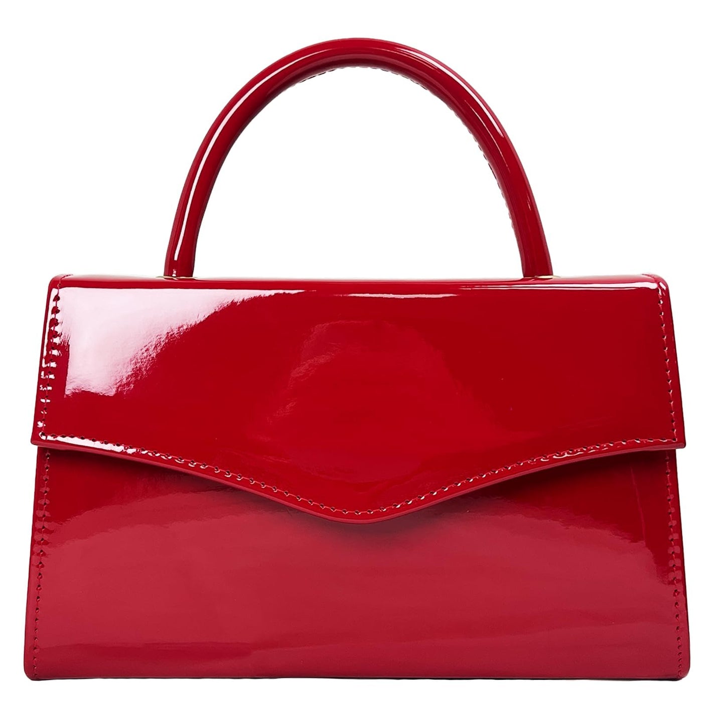 BYWAUQI Evening Clutch Purses for Women Patent Leather Purse Black Clutch for Formal Prom Wedding Party Brida Cocktail(Red)
