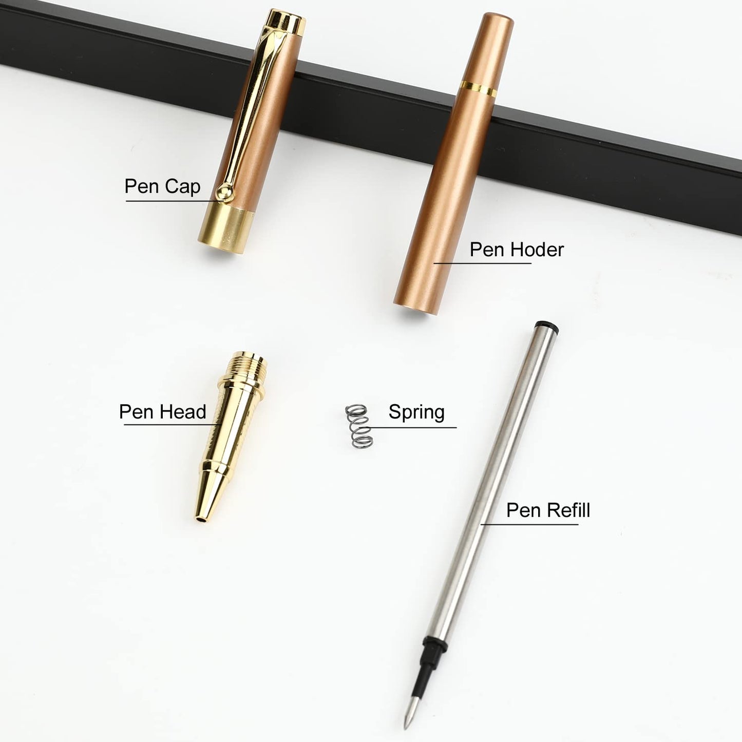 YIVONKA Ballpoint Pen Black Refill,Luxury Ballpoint Line width 0.5mm,Best Ball Pen Gift Set for Men & Women Professional Executive,Office,Nice BallPens Classy Gift Box (Rose Gold)