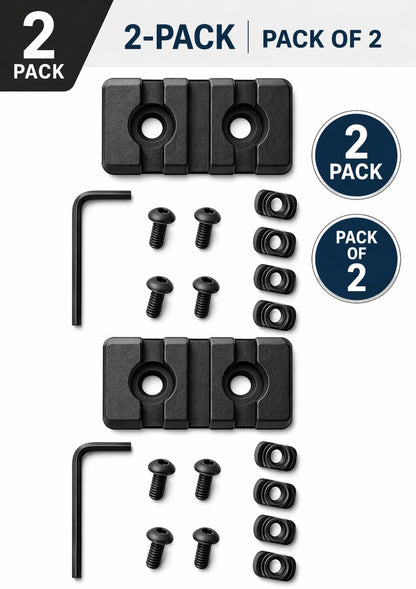 Gotical 9 Slots Rail Section for M Lok Handguard, 9 Slots Picatinny Rail (Set of 2) Black