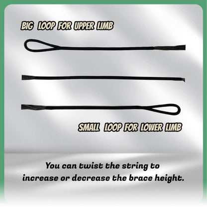 DEERACE Traditional Recurve Bow String, AMO 48"-70" 12,14,16 Strands Dacron Bow String Replacement for Recurve/Long/Horse Bow (AMO 66” (Actual Length 62”), 14 Strands (Recommended for up to 50 lbs))