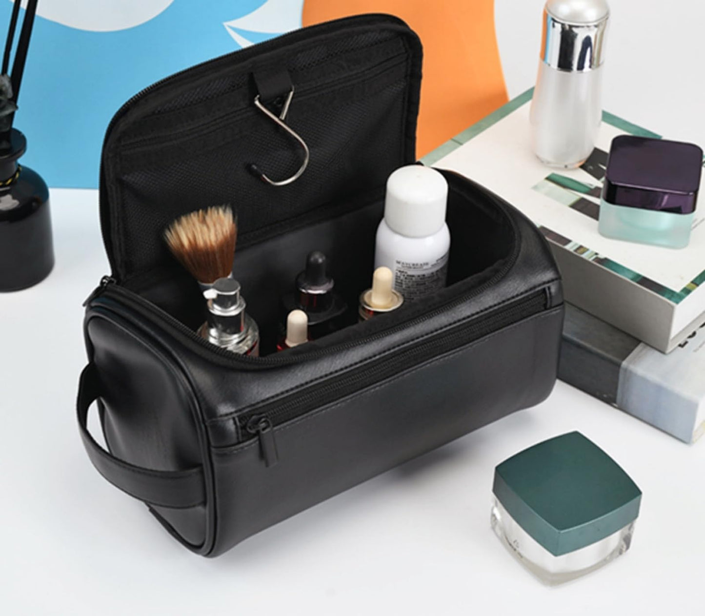 Shcnlery Personalized Large Toiletry Bag for Men,Minimalist Travel Toiletry Organizer Dopp Kit Water-resistant Makeup Bag for Travel Essentials,Travel Gifts For Men Unique