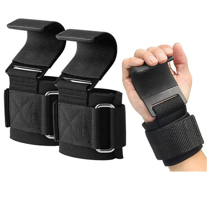 Weight Lifting Hooks Pair Heavy Duty Power Wrist Straps Hand Grip Support For Deadlifts Pull Ups for Men and Women