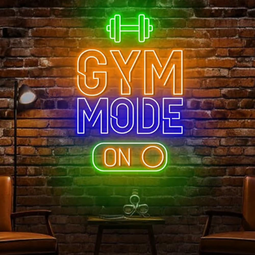 Gym Mode Neon Sign, Gym Mode Led Sign, Custom Neon Sign, Gymmer Room Wall Decor, Gymnastic Wall Neon Light, Fitness Club Led Light Size:23"
