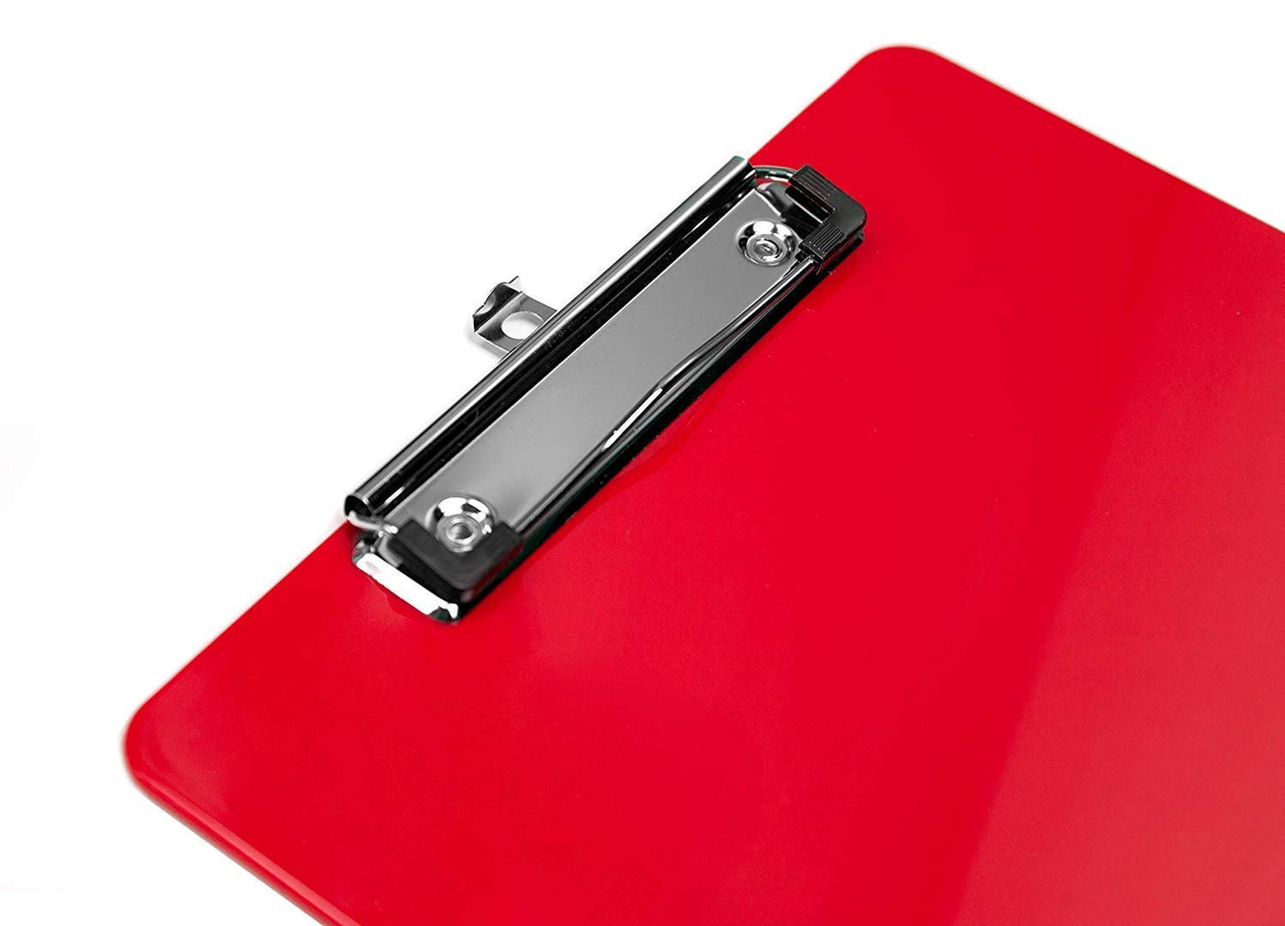 Red Plastic Clipboards (Set of 12) Multi Pack Clipboard - Strong 12.5 x 9 Inch | Holds 100 Sheets! Acrylic Clipboards with Low Profile Clip | Cute Aesthetic College School Supplies for Girls & Boys