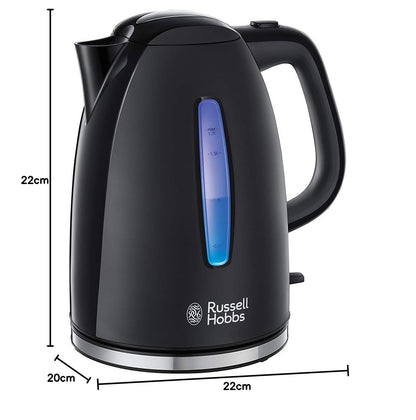 Russell Hobbs Textures+ Kettle [1.7 L, 2400 W, Blue LED Lighting] (Quick Boil Function, Removable Limescale Filter, Illuminated Water Level Indicator, Automatic Lid Opening) Tea Maker 22591-70