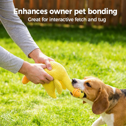 Mellow Calming Duck Dog Toy, 2026 New Durable Plush Chew Toy with Quack Sound for Dogs Teeth,Stuffed Interactive Toys for Indoor Puppies and Senior Pups (B-Yellow, Medium)