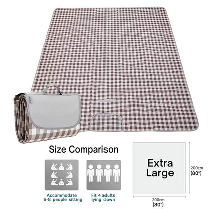 PUPOPIK Extra Large 80x80inch Outdoor Picnic Blanket, XL Foldable Waterproof Sand Beach Mat for Beach Camping Hiking Travel Family Concerts Portable Beach Blankets(Light Brown)