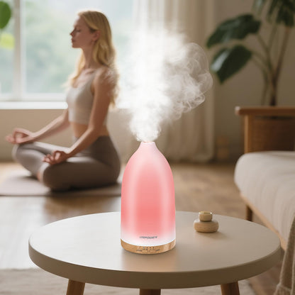 URPOWER Essential Oil Diffusers for Home with 7 LED Color Changing Lights, Timer & Auto-Off Ultrasonic Aromatherapy Diffuser Cool Mist Humidifer Scent Diffuser for Bedroom, Office, Yoga
