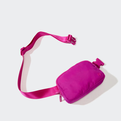 Pander Two Way Zipper Fanny Pack Nylon Everywhere Belt Bag for Women, Water Repellent Waist Packs, Crossbody Bags with Adjustable Strap (Black).