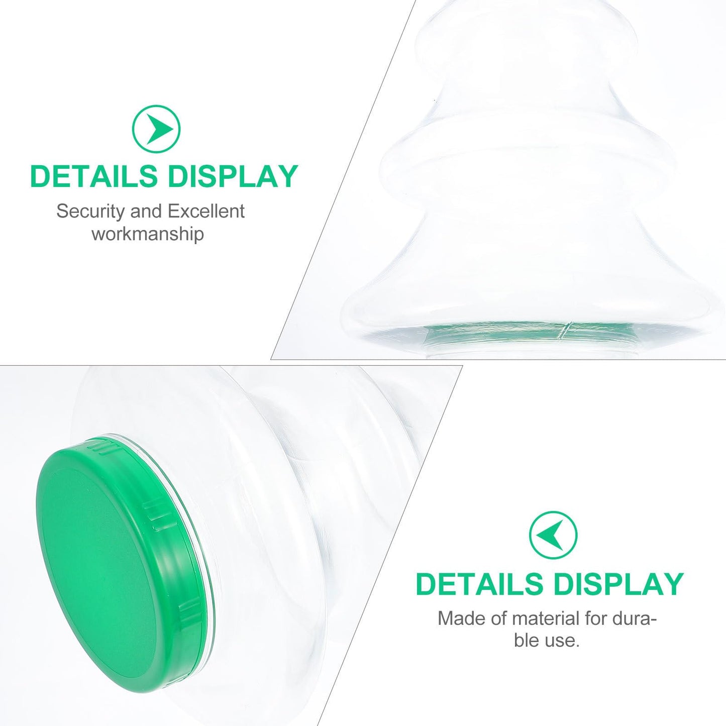 Abaodam Plastic Containers 2pcs Large Christmas Tree Container Christmas Tree Shaped Jar for Party Wedding Party Supplies Favors Plastic Cookie Jar