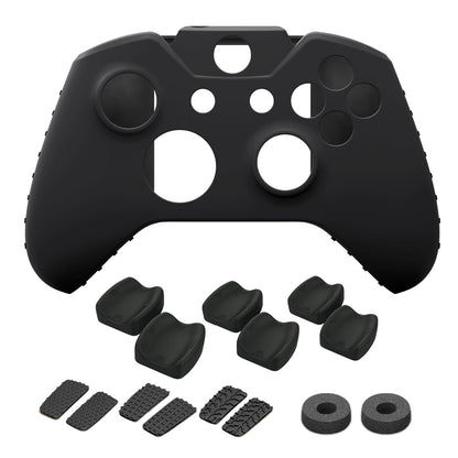 NiTHO FPS Controller Precision Kit for Xbox One, 1x Silicone Protective Cover Case, Set of 2 Mini-Stick Precision Rings, 3 Sizes Concave Thumb Grips Sets, 3 Textures Rubber Triggers Sets - Black