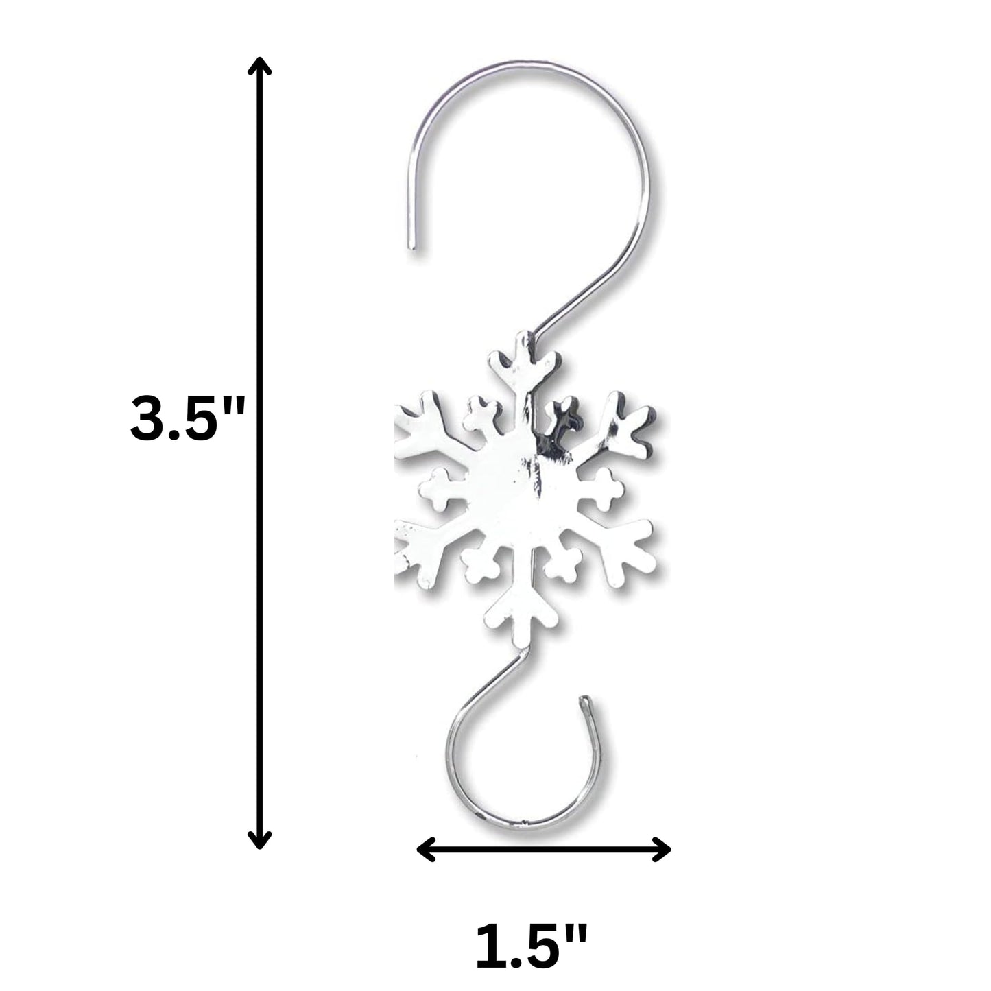BANBERRY DESIGNS Snowflake Christmas Ornament Hooks - Wire Snowflake Hangers - Crafting - Christmas Accessories - 24 Pack - 3.5" x 1.5"