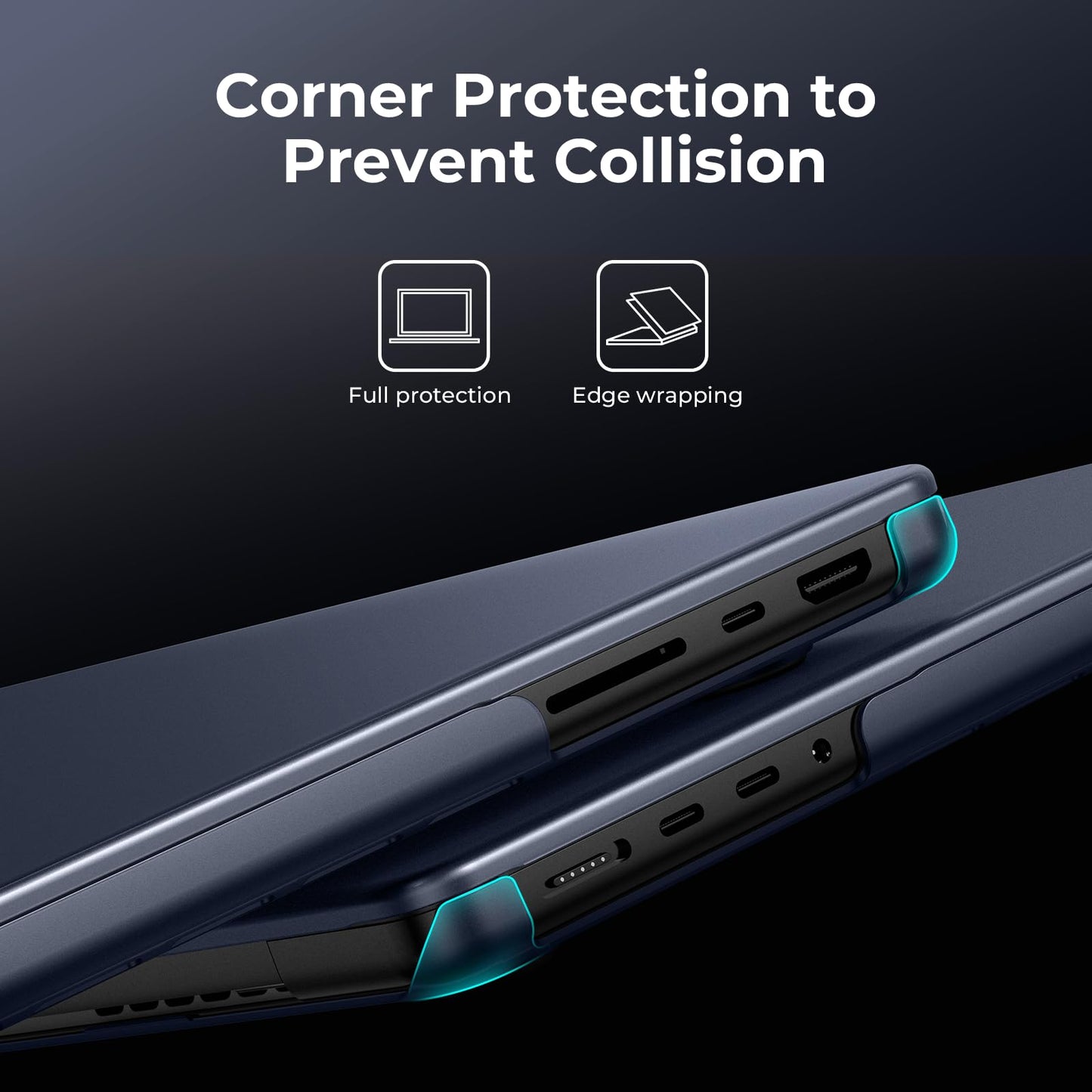 BlueSwan Matte Case for MacBook Pro 14 M5 M4 M3 M2 M1 Pro/Max 2026-2021, Compatible A3426 A3427 A3434 A3401 A3112 A2992 A2918 A2779 A2442, Hard Shell Protective Cover, Matte Midnight
