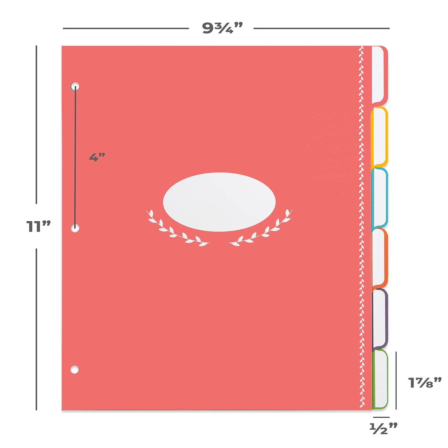 Jot & Mark Blank Recipe Binder Dividers with Tabs - Six Customizable Organizer Dividers for 8.5"x11" 3-Ring Binders (Rainbow) - Blank Recipe Book