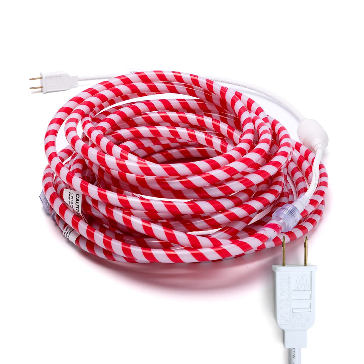 Joiedomi 40FT LED Candy Cane Rope Lights, Waterproof Outdoor 360 LED Christmas Decor Lights for Garden Yard Party Xmas Christmas Holiday Decorations (Red & Warm White)