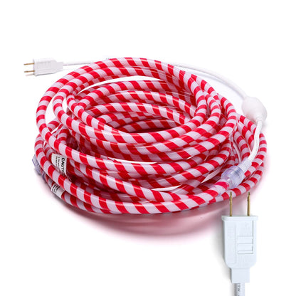 Joiedomi 40FT LED Candy Cane Rope Lights, Waterproof Outdoor 360 LED Christmas Decor Lights for Garden Yard Party Xmas Christmas Holiday Decorations (Red & Warm White)