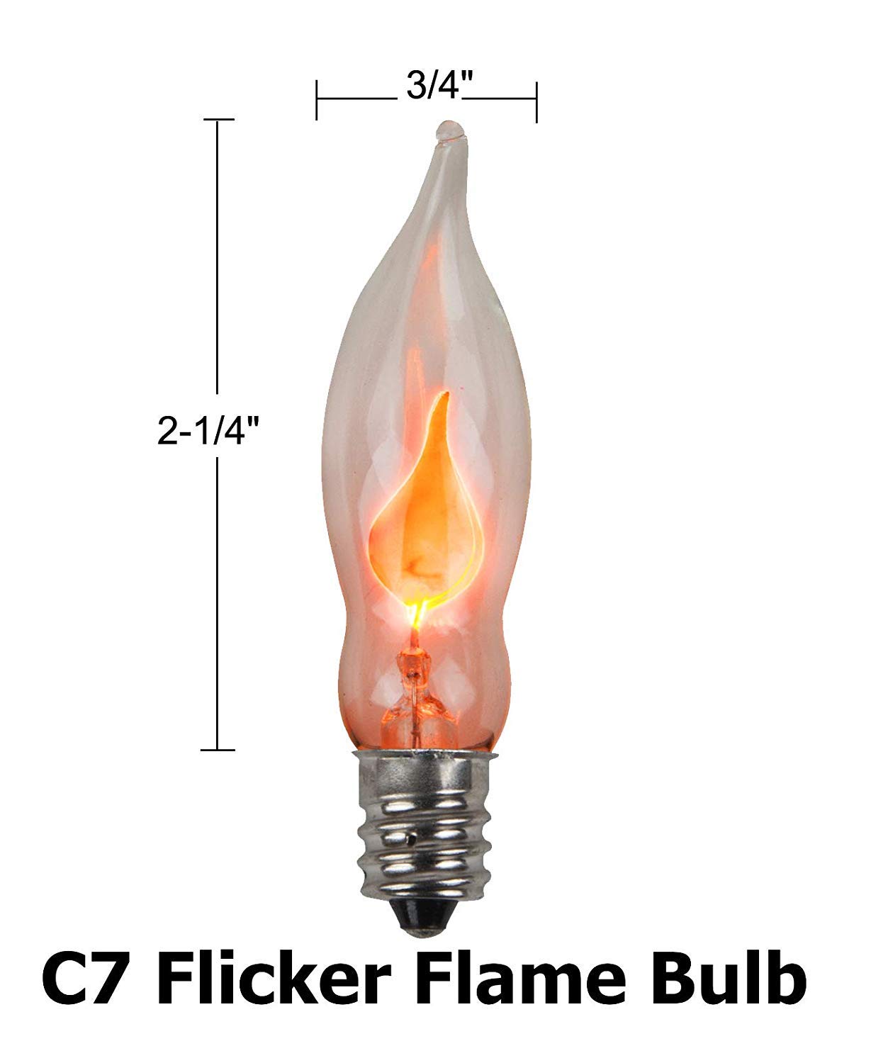 Goothy 12 Pack Christmas Flicker Flame Light Bulbs, Crystal Clear Chandelier Flickering E12 Candelabra Base Replacement Bulbs for Electric Window Candles Indoor Outdoor String Light, 1 Watt, 120 Volts