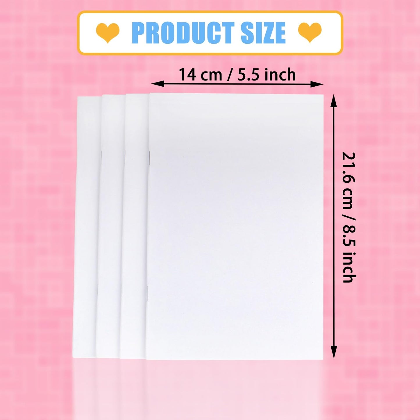 Mevlshcey 10 Pcs White Blank Notebook for Kids - 5.5 x 8.5 Inches - Unlined Journal & Sketchbook for Writing, Drawing, Storytelling, 24 Pages, Perfect for School, Home, Art Projects, and Gifts