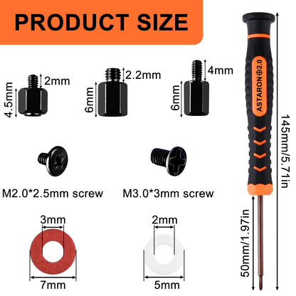 ASTARON M.2 SSD Screws Kit，Nvme M2 Screws Suitable for PS5 ASUS MSI Gigabyte NGFF Motherboard
