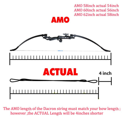 Recurve Bow String Dacron Bow String Replacement Archery Supply for Traditional and Recurve Bow, AMO 58/60/62 inch, 16/14Strands (AMO 70inch 14 Strands)