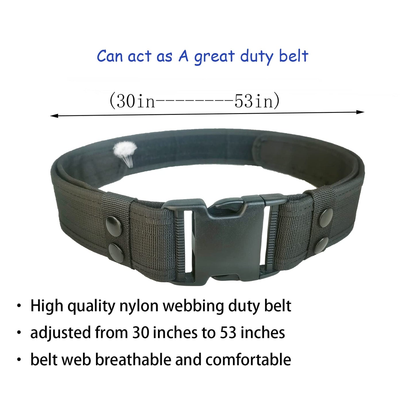 ZGJINLONG 10 in 1 Police Tactical Belt Portable Gift Box Duty Security Guard Belt,Law Enforcement Tactical Equipment System Set (Black, 10pcs