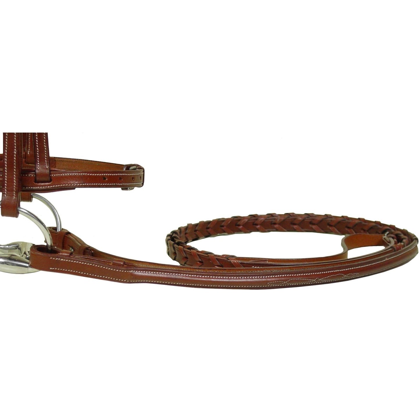 Paris Tack Padded Raised Fancy Stitched Leather English Schooling Bridle with Laced Reins