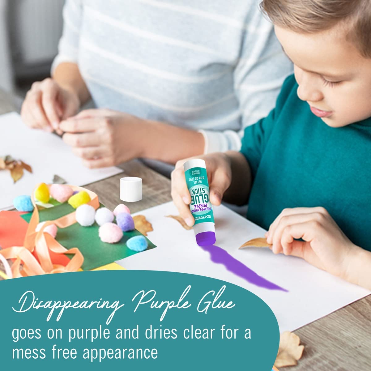 Glue Sticks Bulk Classroom, Purple Glue Sticks for Kids 24 Count, 0.32 Ounce Washable, for Kids, School and Home