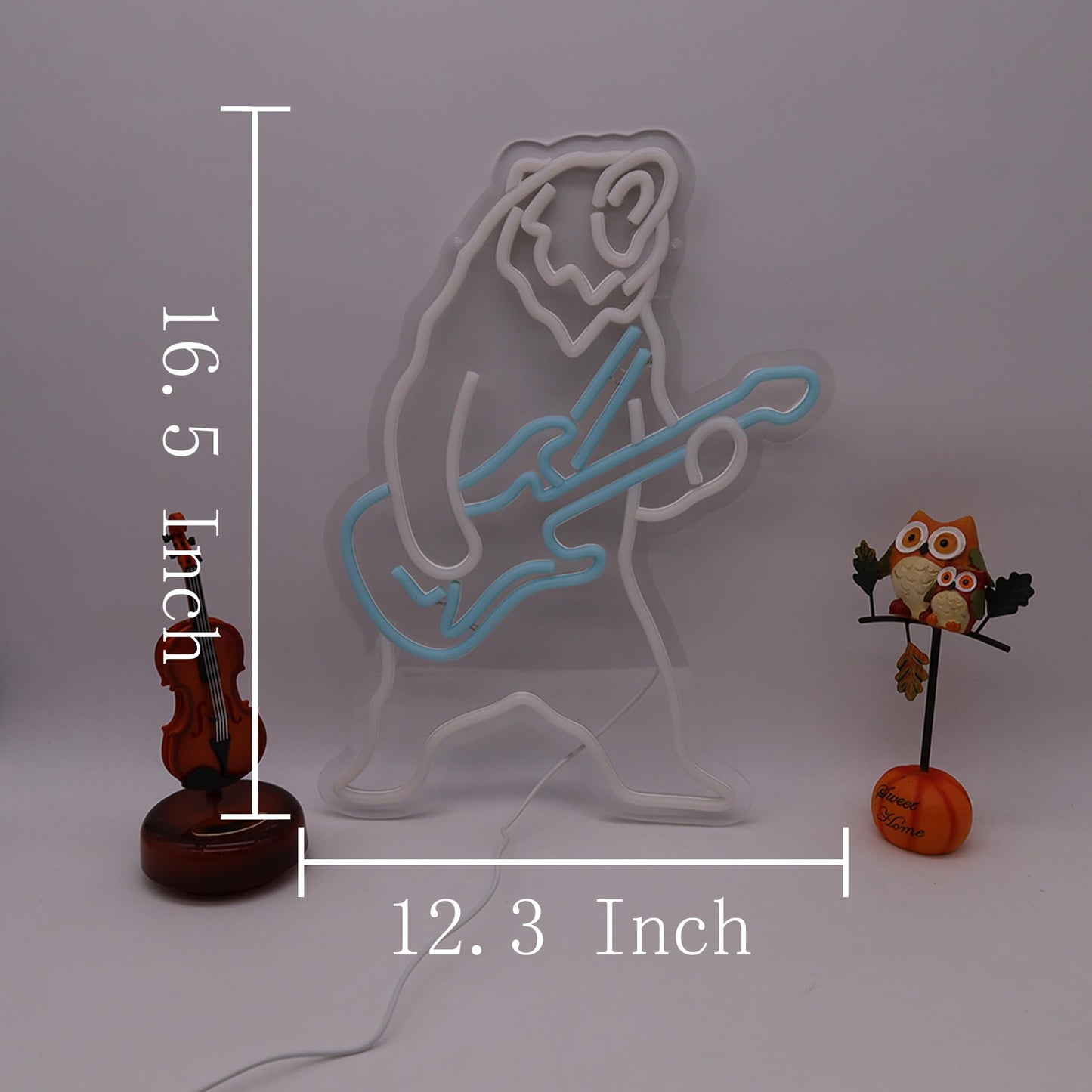 Polar Bear Plays Guitar Led Neon Sign, Polar Bear Playing Music Neon Light, Rock and Roll Led Light, Live Music Show Sign Guitar Lamp Birthday Gift