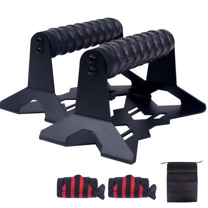 Parallettes Push Up Bars,Includes 2 wrist guards, 1 storage bag,Push Up Handles,Heavy Duty Steel Frame with Non-Slip Handle,Calisthenics Equipment for Outdoor&Home