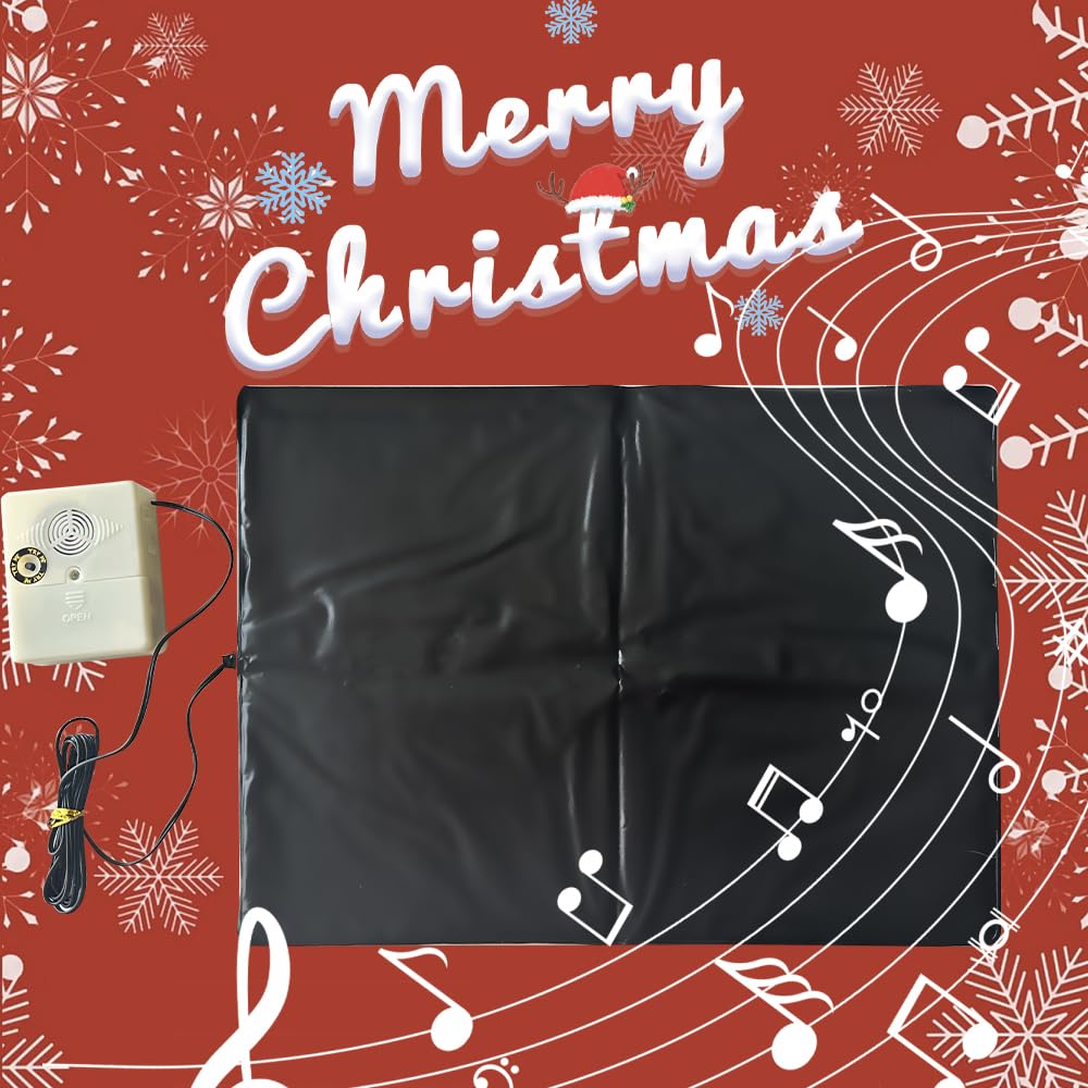 Christmas Musical Doormat with Sound Activation - Interactive Foot Sensor Holiday Decor, Durable Faux Leather, Indoor/Outdoor high Pile Handmade MATS - the Perfect Holiday Home Doormat