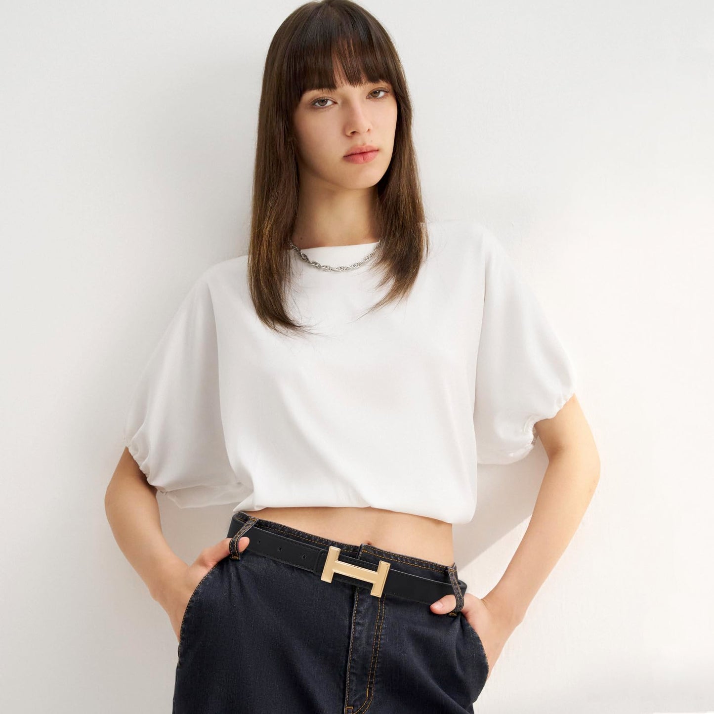 Relang Women's Belts with Gold Buckle, Fashion Waist Band, Elegant Ladies' Belt, Gift for Women