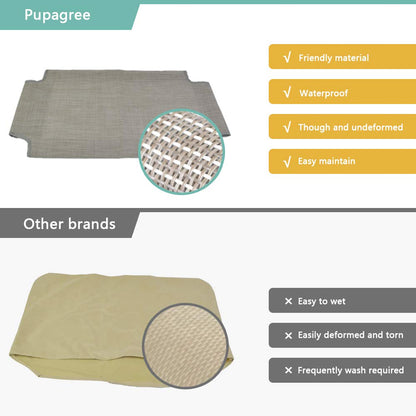 Pupagree Mess-Free Window Perch, Secure Fastening Cat Hammock with 4 Strong Suction Cups, Premium Reinforced Material and Flannel Cover for Large Cats in Beige