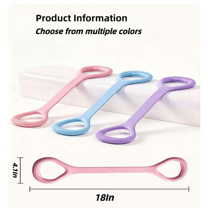 Figure 8 Resistance Band,Silicone Exercise Bands for Women,Arm Resistance Bands,Arm Workout Bands.（Pink）