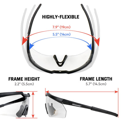 TACBAND Clear Shooting Safety Glasses for Men and Women, Anti-Fog UV Eye Protection Hunting and Shooting Gun Range Eyewear, Clear Safety Glasses with Flexible Frame