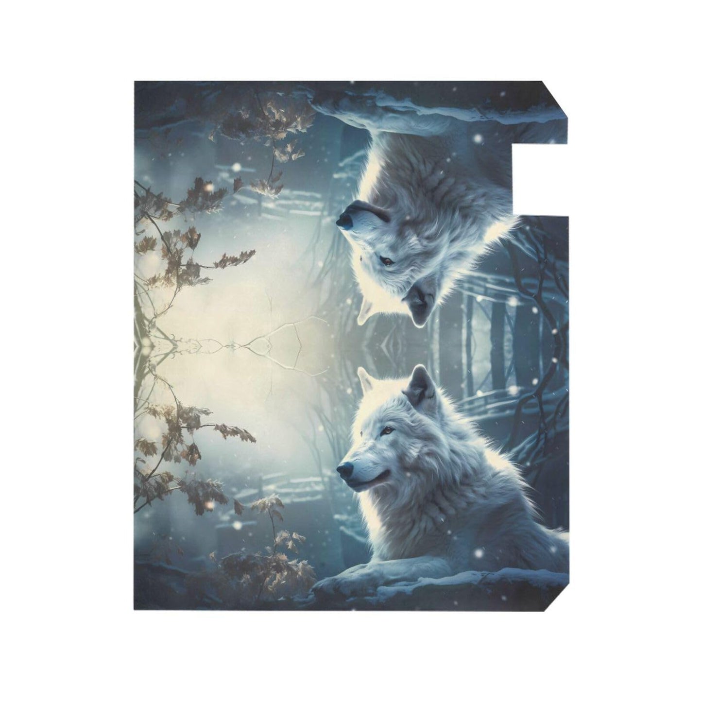 White Forest White Wolf Animal Magnetic Mailbox Cover MailWraps Garden Yard Home Decor for Outside Standard Size-18"x 20.8"