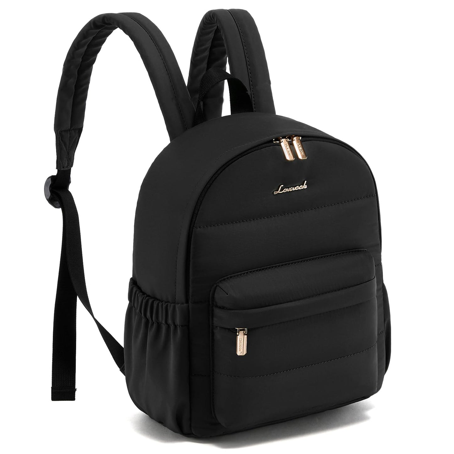 LOVEVOOK Mini Backpack Purse for Women, Small Puffer Lightweight Backpack, Casual Daily Daypack Purse for Women, Cute bag with Anti-theft Pocket for Travel-Black