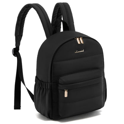 LOVEVOOK Mini Backpack Purse for Women, Small Puffer Lightweight Backpack, Casual Daily Daypack Purse for Women, Cute bag with Anti-theft Pocket for Travel-Black