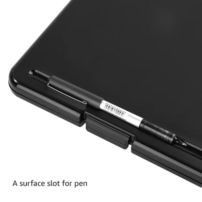 Amazon Basics Sturdy Plastic Storage Clipboard for School & Office Supplies, Lightweight, Black, 2-Pack