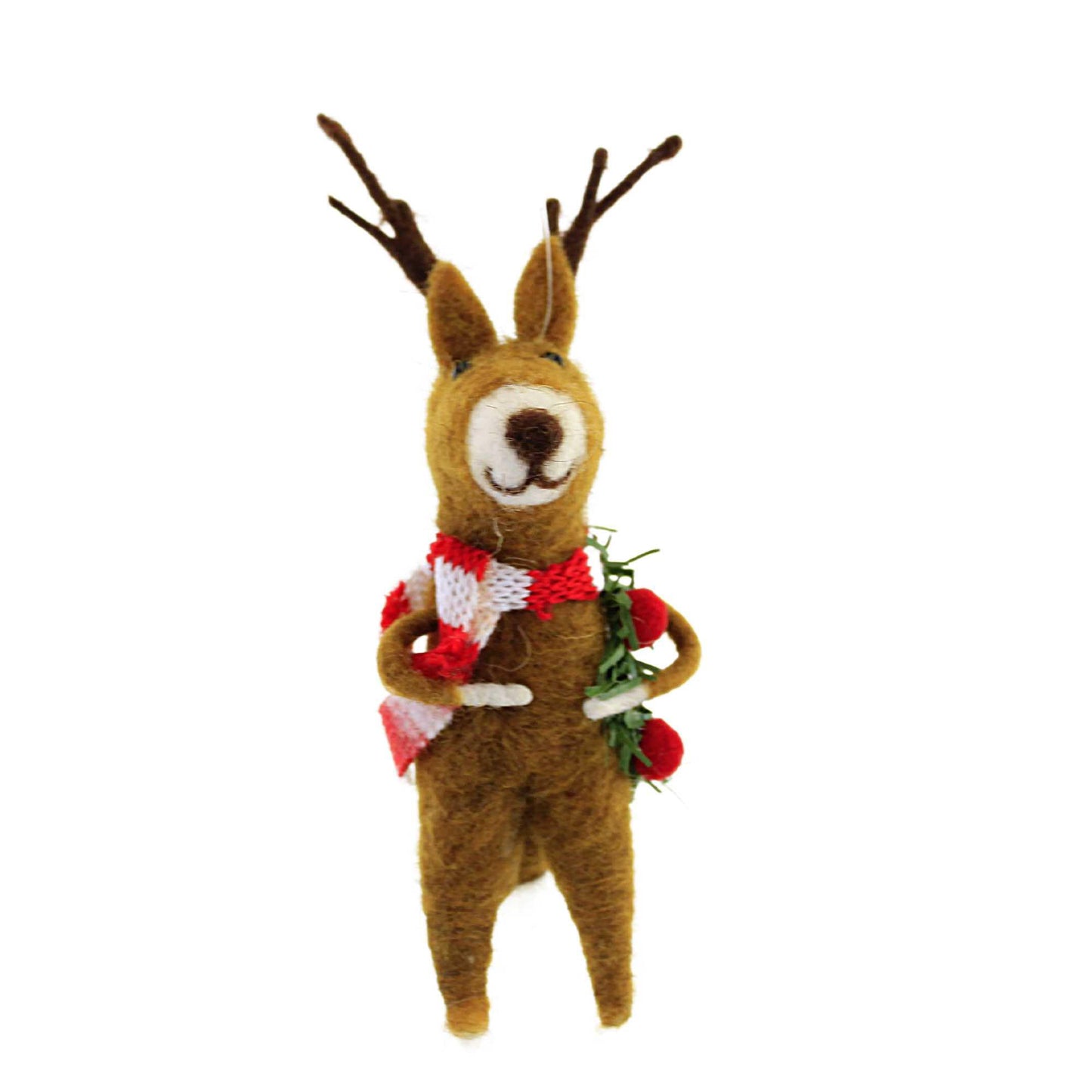 Primitives by Kathy Reindeer Ornament with Wreath