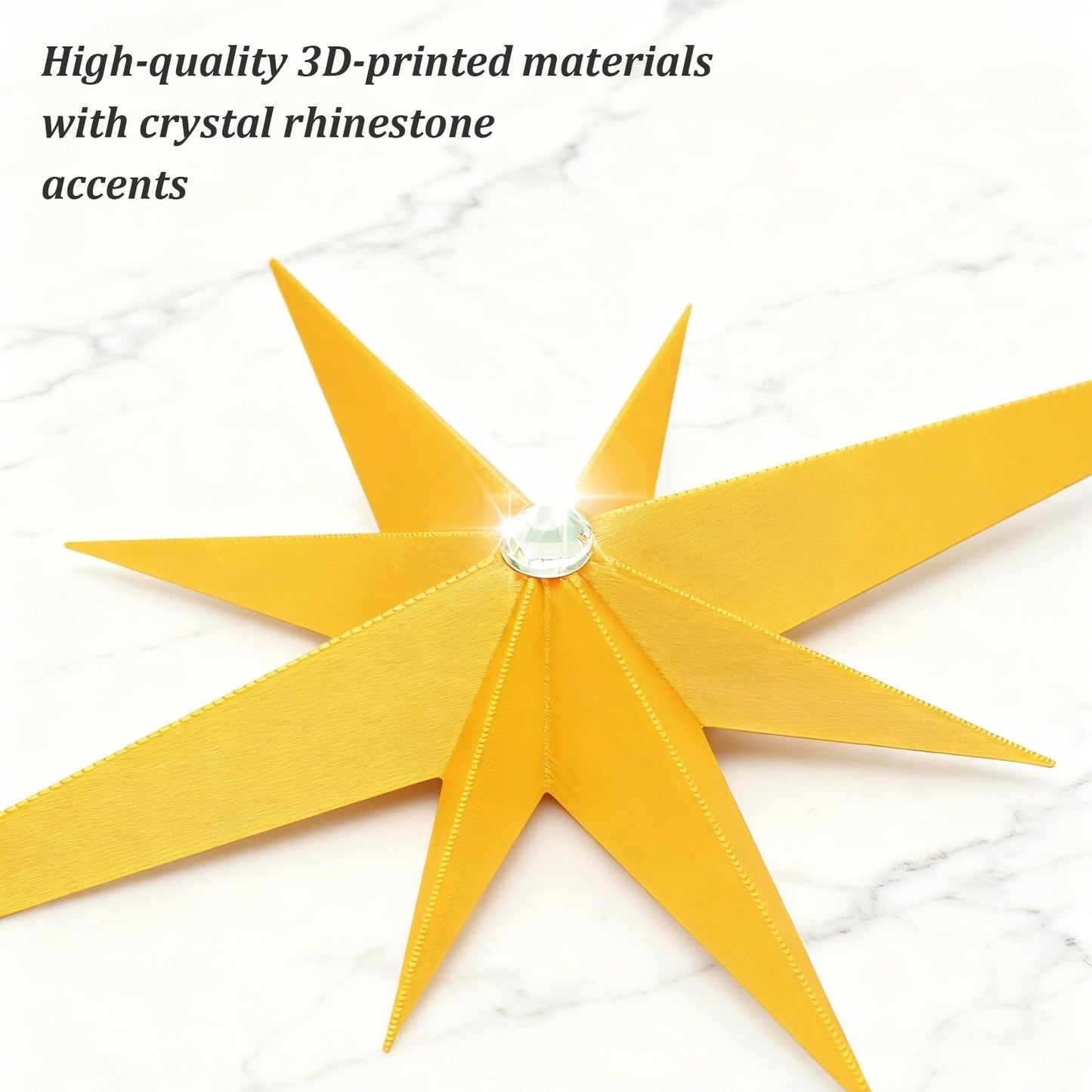 BreezeHug 6 Pcs Mid Century Modern Home Decor Star Art Wall Sculpture with Rhinestone Retro 3D Plastic Star Art Wall Sculpture Bling Diamonds Decor for Home Office Bedroom Entryway(Gold)