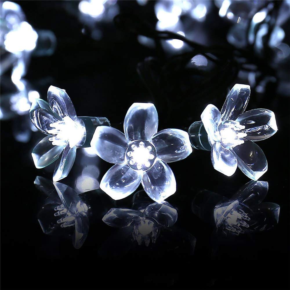 FULLBELL LED Lights for Bedroom Flower String Lights 33 Feets 100 LED Memory String Lights Indoor Outdoor Fairy Lights Bedroom Wedding Party Wall Home Decor Tiktok Trends Items (White)