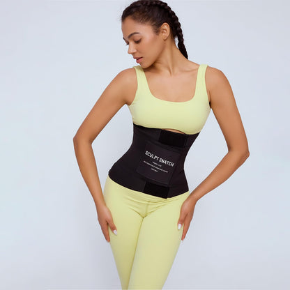 Sculpt Snatch High Height (12''Coverage) Hourglass Waist Trainer for Women–Adjustable Sweat Band for Stomach, Tummy Control&Workout Waist Trimmer(Black (Long torso),L)