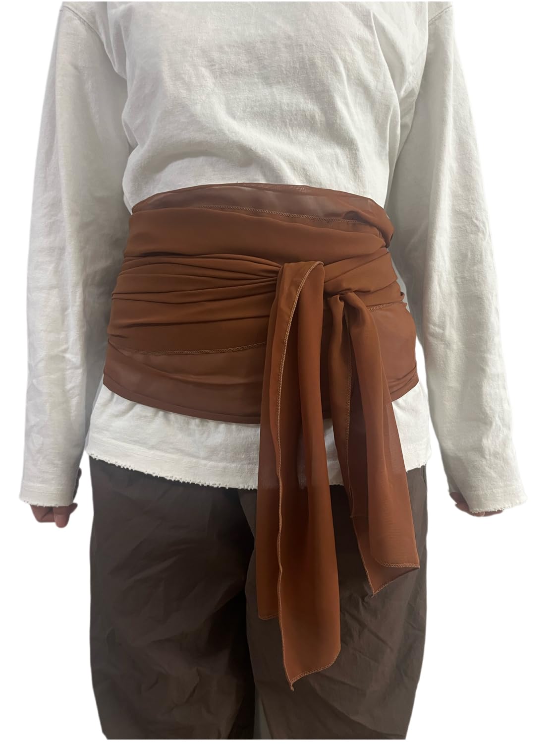 Luoyunna Simple Pirate belt Women Large Sash Belt Halloween Costume (Brown)