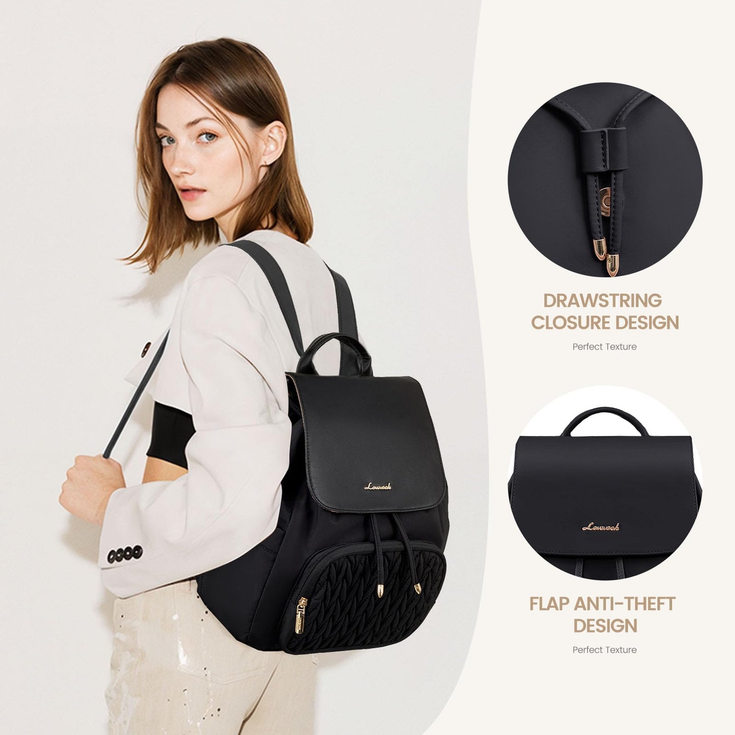 LOVEVOOK Mini Backpack for Women,Small Backpack Purse for Travel Work Cute Backpack Daypack With Anti-theft Pocket Mini Bag for Daily College Shopping