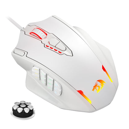 Redragon M913 Impact Elite Wireless Gaming Mouse, 16000 DPI Wired/Wireless RGB Mouse with 16 Programmable Buttons, 45 Hr Battery and Pro Optical Sensor, 12 Side Buttons MMO Mous