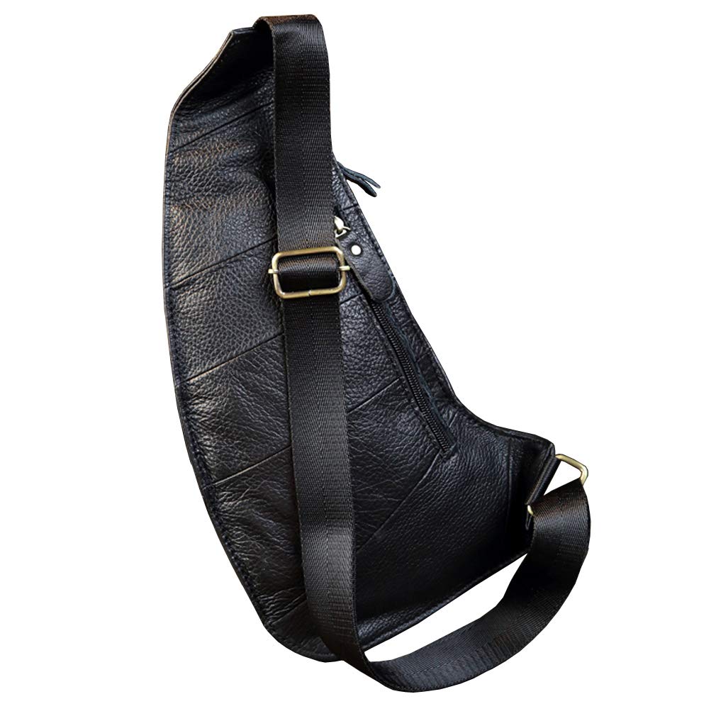 Leather Sling Bag Crossbody Backpack for Men Women Travel Outdoor Business Hiking Camping Shoulder Chest Day Pack Casual Daypack